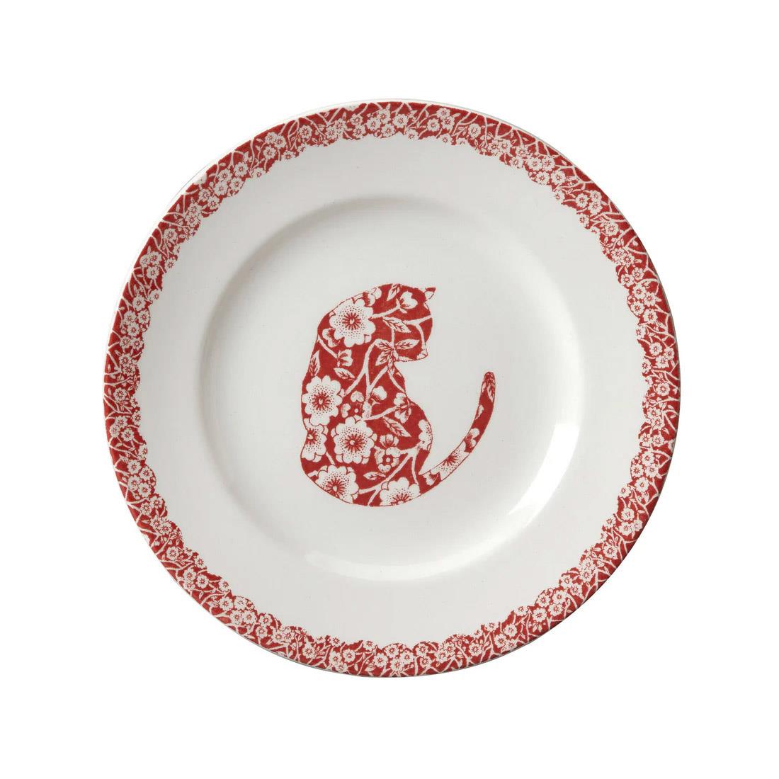 Burleigh Red Calico Cat Plate 17cm